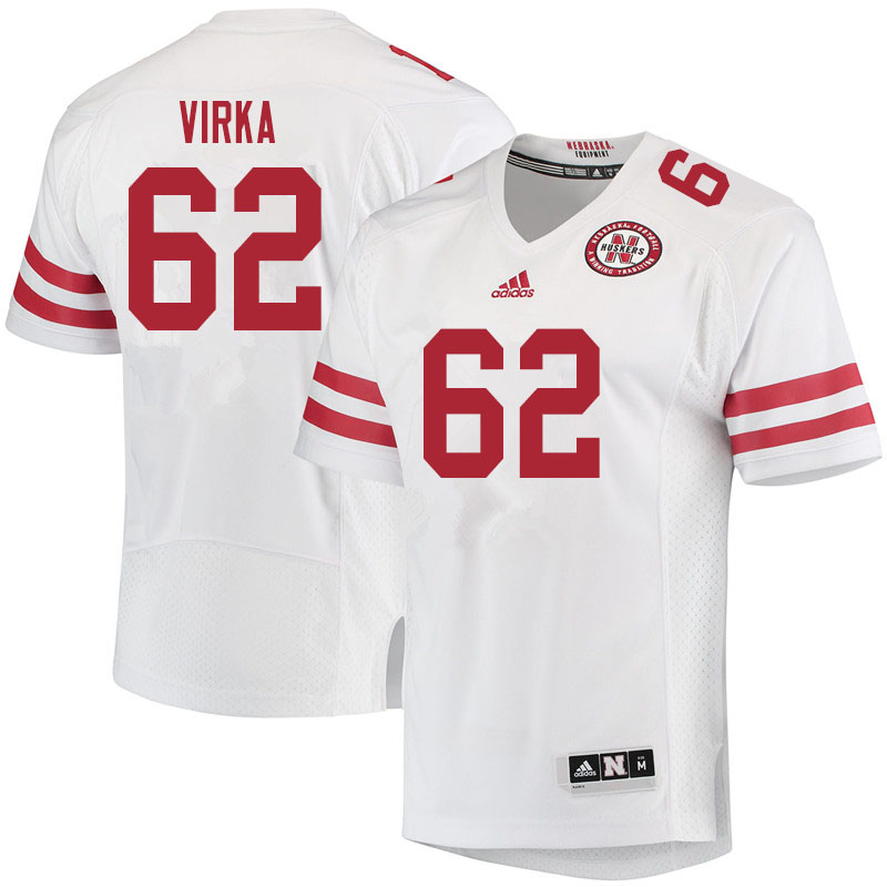 Women #62 Nick Virka Nebraska Cornhuskers College Football Jerseys Sale-White